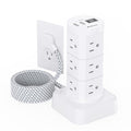 Power Strips with Surge Protection, Flat Plug Power Strip Tower - color: White, size: 6 FT