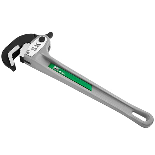 SK 14'' Self-Adjusting Pipe Wrench, Aluminum Plumbers Wrench