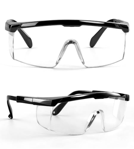 antools 2 Pack ANSI Z87+ Safety Glasses, Anti-Fog, Scratch-Resistant, Adjustable Temples, Clear Protective Eyewear, Lab Goggles