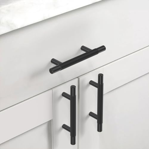 Asidrama 10 Pack 3 Inch(76mm) Matte Black Knurled Kitchen Cabinet Handles, Cabinet Pulls Kitchen Cabinet Hardware for Cupboard Drawer Pulls - color: Matte Black, size: 3" Hole Center