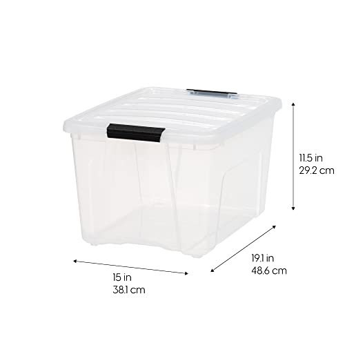 IRIS USA 6-Pack 40 Quart Storage Bins with Lids, Clear - color: Clear, size: 40 Qt, style: 4 Pack