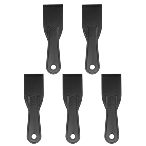 HARFINGTON 5pcs Putty Scraper 2" Width 6mm Thin Width 6mm Thin Flexible Plastic Putty Knives for Taping Drywall Spreading Painting Wall Scratching - color: Black, size: 2"