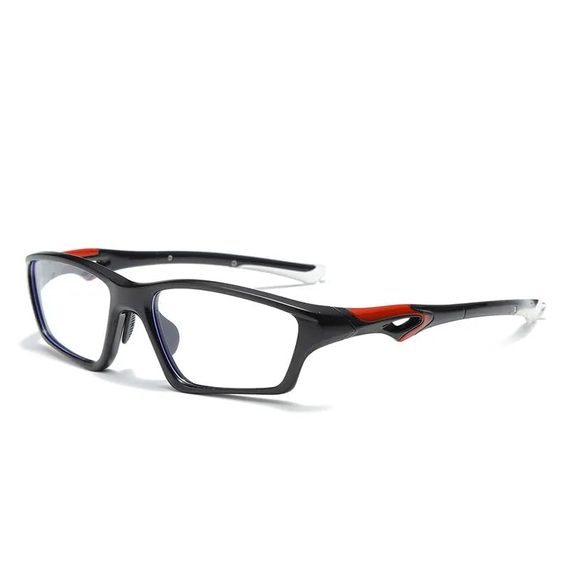 PG60 Lensless Pickleball Eyewear TR90 Sport Protective Glasses for Men - color: Black-red