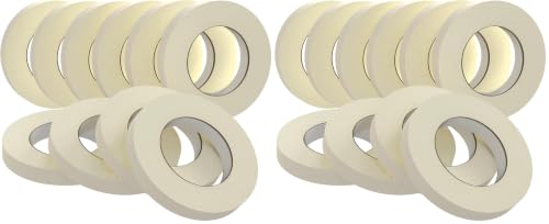 SWRT Masking Tape 0.75 Inch x 55 Yards x 10 Rolls, Bulk White Painting Tape (Pack of 2) - size: 0.75" x 55Yds x 10Rolls (Pack of 2)