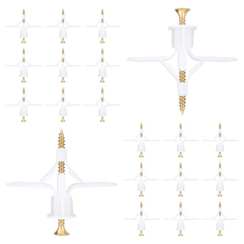 50 pcs Drywall Anchors, Hollow-Wall Anchors with Screws - color: White-25pcs
