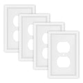 4 Pack White Decorative Duplex Outlet Cover Wall Plates - size: 1 Gang Duplex Outlet