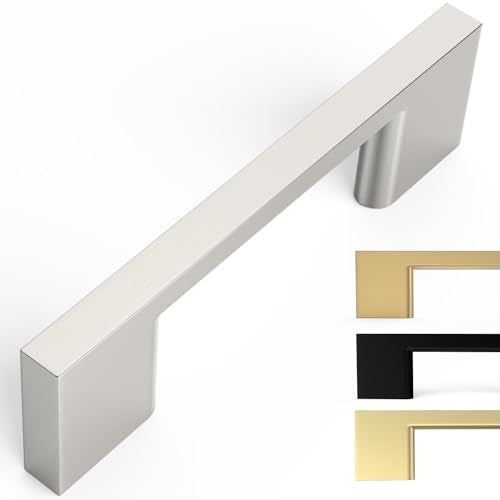 10 Pack 3 Inch(76mm) Cabinet Pulls Brushed Satin Nickel Cabinet Handles Zinc Alloy Drawer Pulls Solid Cabinet Hardware - color: Brushed Satin Nickel, size: 3'' Hole Center(76mm)