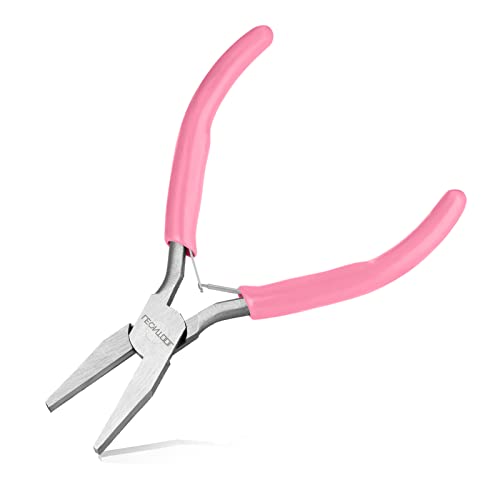 5-Inch Mini Jewelry Pliers - Duckbill with Spring, Smooth Jaws for Jewelry Making, Wire Bending & DIY Hand Tools - style: Flat Nose Pliers