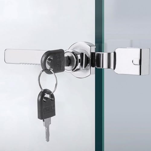 Sliding Glass Durable 328 Window Lock Showcase Cabinet for 2mm-6mm with Key(All Open)
