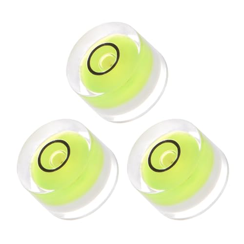 3pcs Small Circular Bubble Spirit Levels - [12mm Diameter 6mm Thickness] Mini Round RV Level Leveling Tools for Travel Trailer Turntable Camera, Lime - color: Lime, size: 12mm x 6mm