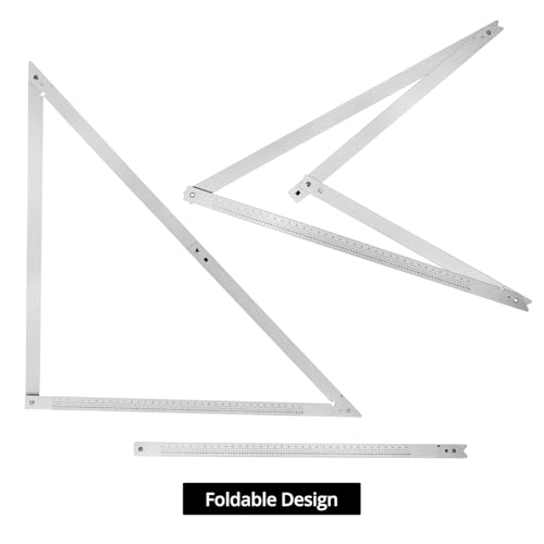 QWORK Combination Square, 48" Folding Aluminum Angle Ruler Precision Carpenter Tool for Framing, Woodworking