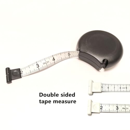 Body Tape Measure 80inch/205cm,Retractable Body Measuring Tape,Double-Scale Circumference Soft Measuring Tape with Lock Button for Body:Waist Hip Bust Arms Weight Loss and More (Black) - color: Black