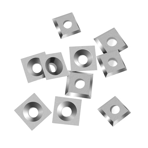 12 x 12 x 1.5mm Tungsten Carbide Inserts Set, 35 Degree Square Straight Carbide Inserts Lathe Tools for Spiral Helical Planer And Slab Flattening Router Bit,Supplied with 10 pcs Screws - size: 12MM