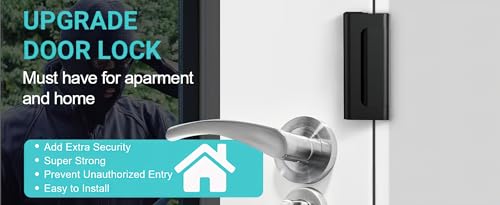 Home Security Door Lock, 3 Pack Childproof Door Reinforcement Lock,Upgrade Flip High Night Lock to Defend Your Home Kids (24, Black) - color: Black