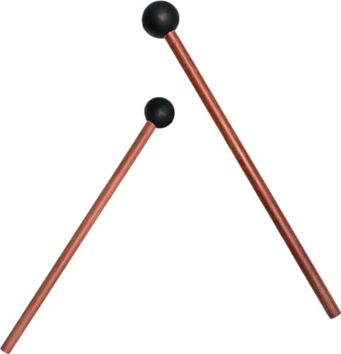 Lidguni Tongue Drum Mallets, Bell Mallets Glockenspiel Sticks, Rubber Xylophone Mallet Percussion with Wood Handle, 8.3", Black