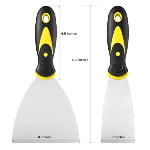 Putty Knife Set, 2" 4" Paint Scraper & Spackle Knife