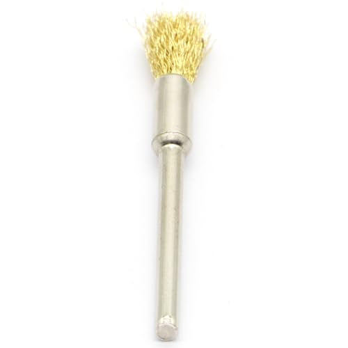 20PCS Brass Wire Brushes - Metal Rust Removal, Cleaning, and Polishing - 5mm Diameter, 1/8″ (3mm) Shaft - Removes Burrs, Dust, and Oxide Layer - Handles Rough Surfaces - Rotary Tool Accessories - style: Brass Wire Brush 3*5mm 20PCS