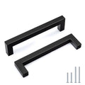 Goldenwarm 5 Pack 5 in Matte Black Cabinet Handles Square Drawer Pulls - color: Matte Black, size: 5 Inch Hole Center
