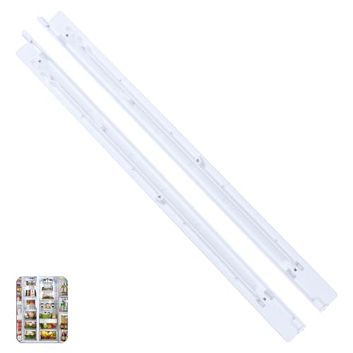 Upgrade 240530601(Left) & 240530701(Right) Refrigerator Drawer Slide Rail Replacement, Pan Hangers Slide Only Compatible with Ken-more and Frigidaire Refrigerator, Replace Part for 240460401 240460501