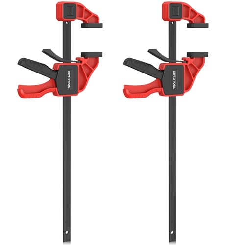 GETLITOOL 12-Inch Bar Clamps for Woodworking, 2Pcs 165lbs Quick Release Woodworking Clamps, 2-In-1 Ratchet Bar Clamp Set/Spreader, One Handed Wood Clamps for Hand Wood Working, DIY Projects