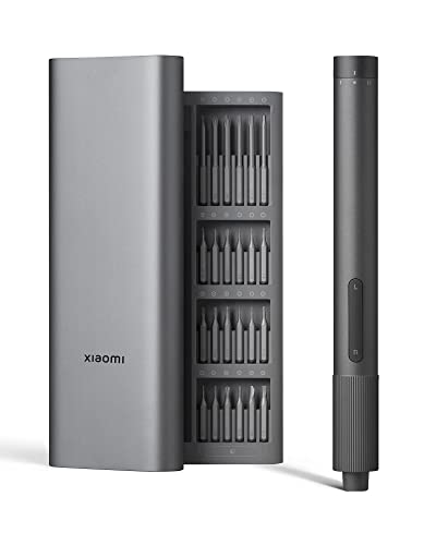 XIAOMI Electric Precision Screwdriver, All-Metal Gearbox, Powerful Magnetic Motor, Rechargeable Lithium Battery, S2 Steel Screwdriving Bits, Type-C Charging, Aluminium Alloy Case, Grey