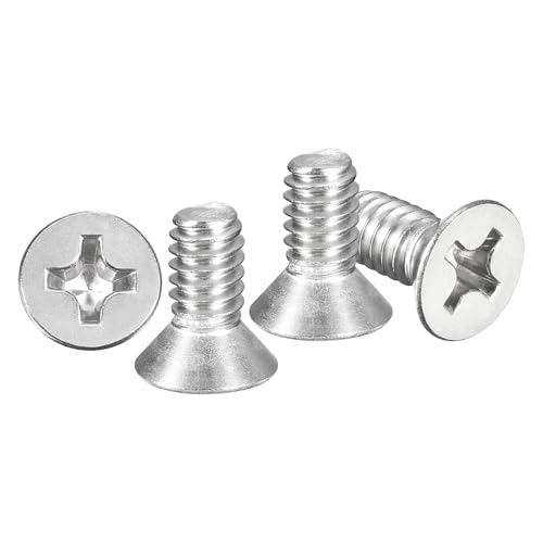 METALLIXITY 1/4"-20x1/2 Phillips Flat Head Bolts 304 Silver 30Pcs - color: Silver, size: 1/4"-20x1/2"
