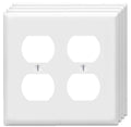 ZEFTV Duplex Outlet Cover Wall Plates 2-Gang Switch Outlet Electrical Cover Plate Unbreakable Thermoplastic Faceplate for Light Receptacle Outlet Switch, White (4 Pack) - color: Double Duplex, size: 4 Pack