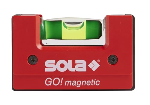 SOLA LSGOM GO! Magnetic Portable Level with Clip and 1 60% Magnified Vial, 3-Inch - size: 3-Inch, style: Magnetic, Pocket-Size