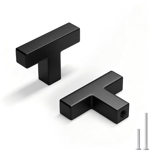 Goldenwarm 5 Pack Black Cabinet Knobs，Single Hole Drawer Knobs - color: Matte Black, size: Single Hole