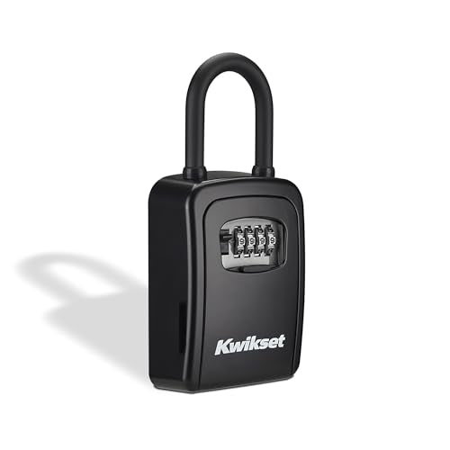Kwikset Portable Key Storage Lock Box, Combination, 3-1/2 in, 1-Pack, Black