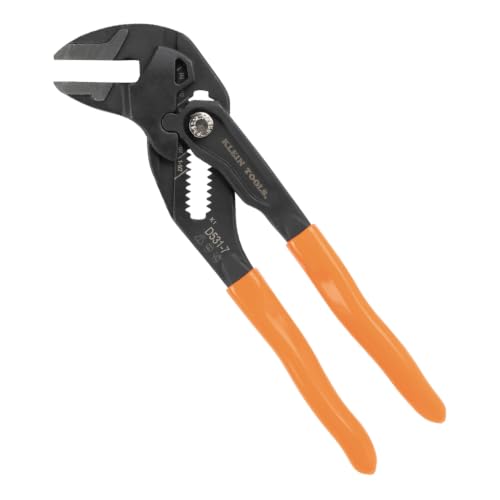 Klein Tools D5317 Compact Plier Wrench, High Leverage Multi-Use Adjustable Plier Wrench with Smooth Jaws, 7-Inch - size: 7-Inch