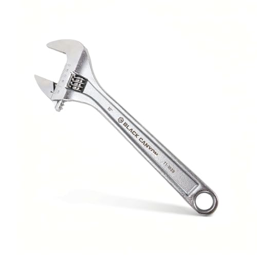 BLACK CANYON Adjustable Wrench 10 Inch, Wide Jaw Spanner with Imperial and Metric, Premium Chrome Forged Steel for Automotive Plumbing, Household Repairs and DIY - size: 10 in