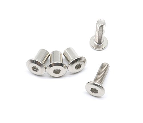 10-Set M6x20mm Rivet Countersunk Hex Socket Cap Bolts and Hex Head Barrel Nuts for Furnitures Cribs Chairs, Nickel Plated - size: M6 x 20mm 10-Pack