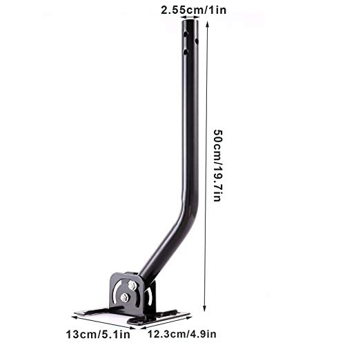 Adjustable Satellite Dish Antenna Mount 1 Inch for Roof or Wall Installation, TV J Pole Mounting Bracket Weatherproof, Hardware Included