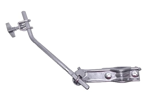Cowbell Mounting Clamp with 30 Degree Bent Arm Drum Set Clamp Percussion Accessory for Cowbell, Jam Blocks, Tambourine