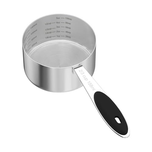 1PCS 2/3CUP(158ml) Dog Cat Food Scoop, Measuring Cup with Inner Scale - size: 2/3 cup