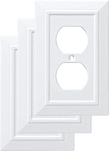 Franklin Brass Classic Architecture (3-Pack) Outlet Covers Pure White 1-Gang Wall Plate Single Duplex Switch Plates Electrical Guard W35242V-PW-C - size: 3 Count (Pack of 1), style: Duplex