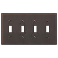 Amerelle Manhattan Quadruple Toggle Cast Metal Wallplate in Aged Bronze - size: 4 Toggle