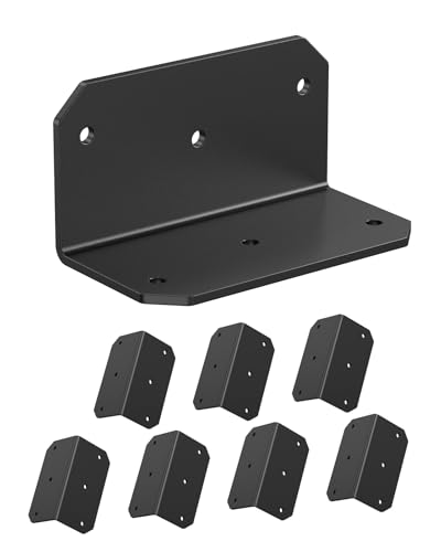 4 Inch L Bracket Corner Brace, 90 Degree Angle Iron, Black 8Pcs - color: Black-8PCS