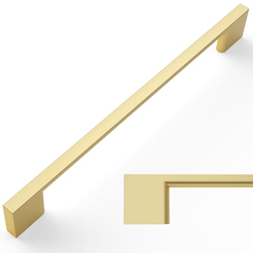 Amerdeco 10 Pack Brushed Gold Cabinet Pulls 10" - color: Brushed Gold, size: 10" hole center