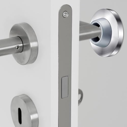 Blulu 4 Pcs Door Stopper Wall Bumper Flush Mount Protector,Silver - color: Silver