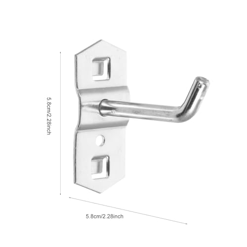 Garneck 12 Pcs Metal Square Peg Board Hooks - Heavy Duty Display Hooks for Supermarket Shelf Rack - Hanging L Style Screw Hook Pegboard Wall Organizer Tool Accessory