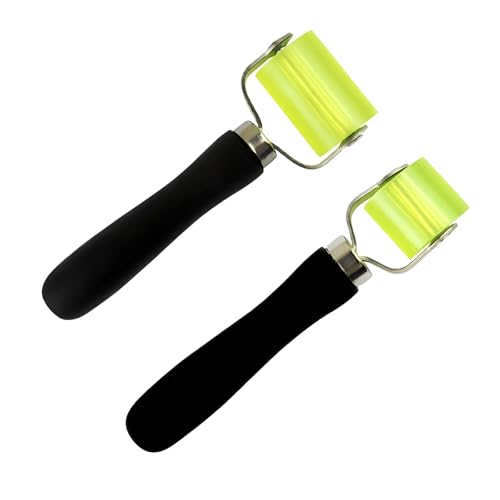 2 PCS Car Sound Deadening Rollers, Rubber Seam Roller, Car Audio Sound Deadening Roller, Universal for Noise Filter Application Heat Abatement Mat Wallpaper (Black)