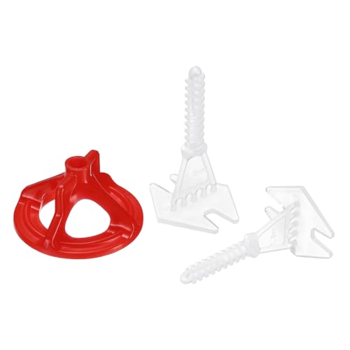 PATIKIL 1 Set Tile Leveling System Clips, 1/16"- 700 Pcs Spiral Base Spacers + 100 Pcs Caps for Wall/Floor Ceramic Tile and Stone Installation Effortless Install Precision, White Red - size: Small