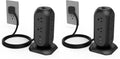 TESSAN Tower Power Strip Flat Plug with 1050J Surge Protection, 6 Ft, Black (Pack of 2) - color: Black, size: 6 Feet (Pack of 2)