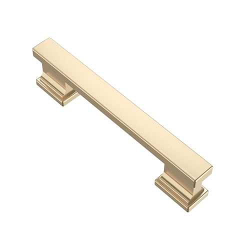 Alzassbg Brushed Brass Cabinet Pulls and Handles 10 Pack, AL3061BB - color: Brushed Brass, size: 3-3/4" Hole Center