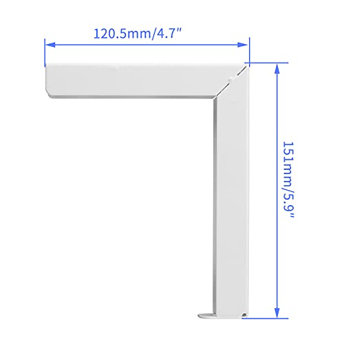 suptek Universal Projector Screen Wall Mount L-Brackets Wall Hanging Mount 6 inch Adjustable Extension Mounting Hooks for Projection Screen up to 66 lbs, 30 kg Capacity Each, PRL001, White (1 Pair) - size: 6 inch-white