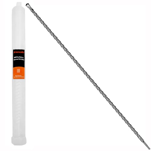 SDS Plus Rotary Hammer Drill Bit 1/2" x 39" Concrete Masonry Drill Bits for Brick, Cement & Stone - Durable Alloy Tip, Fast Drilling - size: 1/2" x 39"