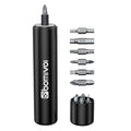 Bomivoi Electric Screwdriver, Rechargeable Cordless Power Screwdriver, 3 Torque Settings, Max 5 N.m, 1/4'' 6 Double-Ended Bits, 1500mAh Battery, LED Lights, Repair Tool for DIY Furniture Electronics