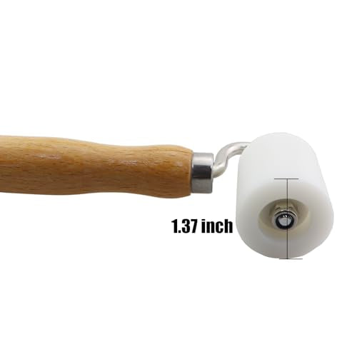 2PCS Wallpaper Smoothing Roller Wallpaper Home Decoration DIY Tools Shaded Corner Round Seam Roller Flat Roller Wooden Handle Handmade Special Repair For Flat and Corner Wallpaper Installation